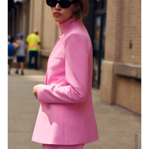 Zara Lapelless Fitted Blazer NWT - Picture 2 of 5